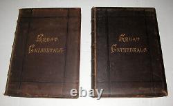 Rare GREAT CATHEDRALS Of The WORLD Antique Book Leather Gilt Frank Allen BOSTON