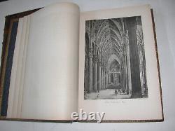 Rare GREAT CATHEDRALS Of The WORLD Antique Book Leather Gilt Frank Allen BOSTON