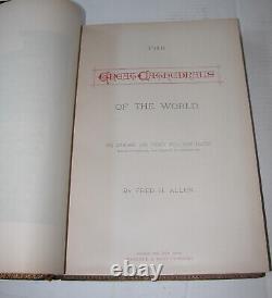 Rare GREAT CATHEDRALS Of The WORLD Antique Book Leather Gilt Frank Allen BOSTON