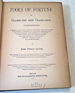 Rare Gambling Book Fools of Fortune Of Gambling and Gamblers 1892 Antique Book