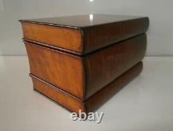 Rare George III Birds Eye Maple & Mahogany Stack of Books Tea Caddy