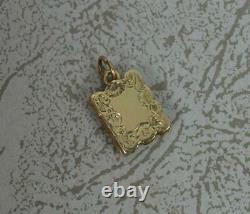 Rare Georgian Novelty 9 Carat Gold Book Shaped Pendant Locket