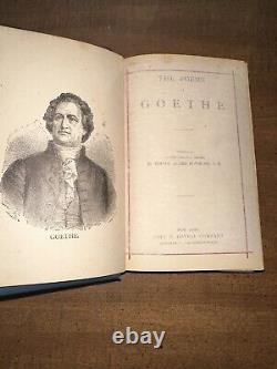 Rare Grail Vintage Poetry Book Goethe's Poems 1850s Hardcover Antique Poems Gold