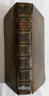 Rare LARGE Antique 1678 HISTORY OF THE CIVIL WARS OF FRANCE European H C DAVILA