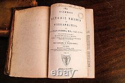 Rare Materia Medica and Therapeutics Antique Full Leather Books 1854