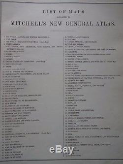 Rare Mitchell's New General Atlas Antique 1870 Edition Hand Colored Maps