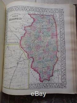 Rare Mitchell's New General Atlas Antique 1870 Edition Hand Colored Maps