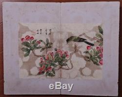 Rare Old Chinese Hand Painting Flowers And Birds Book Marks JiangYanXi KK582