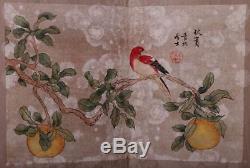 Rare Old Chinese Hand Painting Flowers And Birds Book Marks JiangYanXi KK582