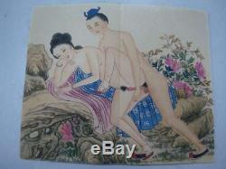 Rare Old Chinese Paper Painting Figures Drawing ChunGongTu Book