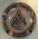 Rare Old Large Masonic Freemason Brass Ashtray & Free Book Haunted Antiques