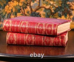 Rare Oversized Ornate Red Leather Antique Victorian Art Books The Salon