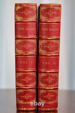 Rare Oversized Ornate Red Leather Antique Victorian Art Books The Salon