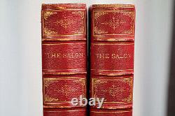 Rare Oversized Ornate Red Leather Antique Victorian Art Books The Salon