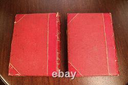 Rare Oversized Ornate Red Leather Antique Victorian Art Books The Salon