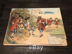 Rare Oversized Raphael Tuck Antique Book Anthropomorphic Dogs Soldiers Lithos
