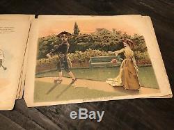 Rare Oversized Raphael Tuck Antique Book Anthropomorphic Dogs Soldiers Lithos