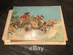 Rare Oversized Raphael Tuck Antique Book Anthropomorphic Dogs Soldiers Lithos