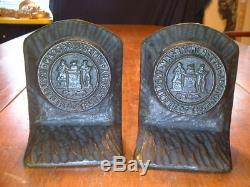 Rare Pair Antique Bronze M. I. T. Massachusetts Institute Of Technology Bookends