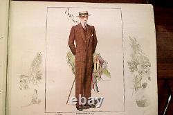 Rare Salesman Sample Antique Textile Book Men's Art Deco Fashion Suits 1926