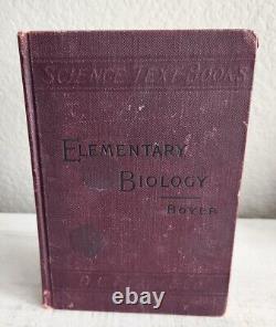 Rare Science Textbook Antique Biology Book 1st EDITION 1894 Emmanuel R. Boyer