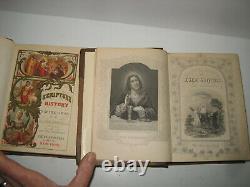 Rare Scripture Bible History Victorian Antique Book Christian Jesus 300 Picts