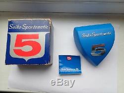 Rare Seiko 5 Sportsmatic Original Boxes 1960s Clamshell Case With Box & Book