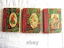 Rare Set Of 3 Christmas Stocking Series Books Frank Baum Mini Childrens Antique