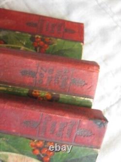 Rare Set Of 3 Christmas Stocking Series Books Frank Baum Mini Childrens Antique