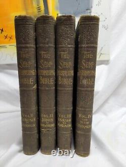 Rare The Self Interpreting Bible 4 Vols 1909 Oversize Photos Antique Holy BIBLE