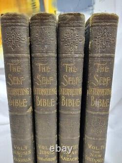 Rare The Self Interpreting Bible 4 Vols 1909 Oversize Photos Antique Holy BIBLE