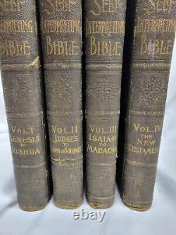 Rare The Self Interpreting Bible 4 Vols 1909 Oversize Photos Antique Holy BIBLE