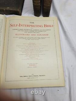 Rare The Self Interpreting Bible 4 Vols 1909 Oversize Photos Antique Holy BIBLE