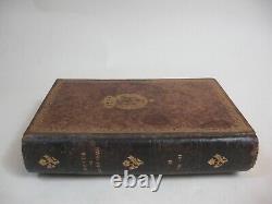 Rare Unusual Leather Book Box Secret Hiding Carve Out Music Box Made in France