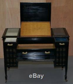 Rare Victorian Lever Brothers London Opticians Desk With Books Hiding Glasses
