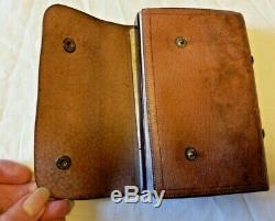 Rare Vintage Leather Fly Book With Clips Etc Excellent Condition 6x4 1/8x1 1/4