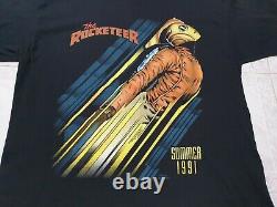Rare Vintage Rocketeer Movie Promo Comic Book Super Hero Jetpack T shirt Size XL