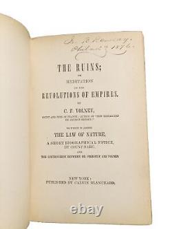 Rare Volneys Ruins Antique Book Circa 1859 Published New York