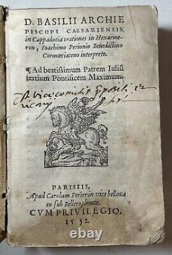 Rare antique 1552 Pope Juilus III religious vellum manuscript Latin prayer book