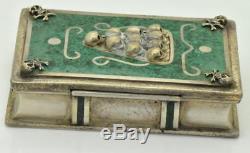 Rare antique Memento Mori Skulls Masonic Bible book shaped pocket watch box