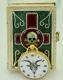 Rare Antique Templar/occultist's Baphomet Watch&masonic Bible Skull Book Box