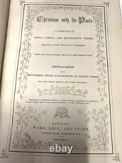 Rare antique book Christmas With The Poets 1869 5th Edition 53 Illustrations