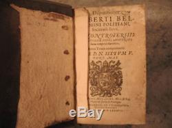 Rare antique leather book over 400 years old! 1587 Roberti Bel Latin