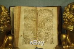 Rare antique old leather French Latin book 1697 L'Annee Chretienne Christian