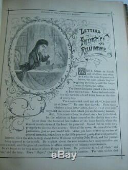 Rarevictorian Book Penmanship Love Letter Writing Marriage Death Leather Bind