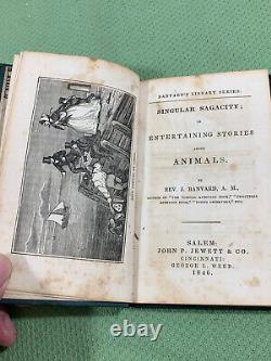 Rev J. Banvard Singular Sagacity Stories of Animals 1846 Antique Book RARE