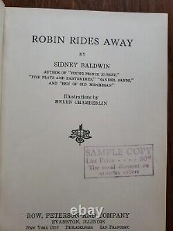 Robin Rides Away Sidney Baldwin (1934) Antique Children's Book Hardcover Rare