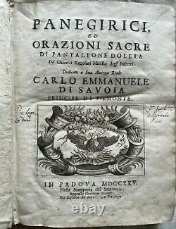 Royal Prayers, Dedicated to Charles Emmanuel 1725 Antique Book Rare