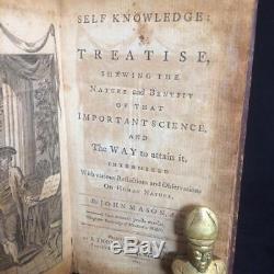 SELF KNOWLEDGE John Mason 1793 Rare LEATHER Philosophy SCIENCE History ANTIQUE
