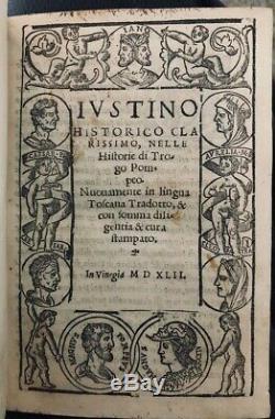 STORIES FROM GNAEUS POMPEIUS TROGUS 1542 Italian Vellum Antique Rare